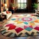 Handcrafted Multicolor Mandala Pattern Modern Living Rug